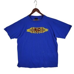 Vintage 1999 Superman T-Shirt Mens XL Changes Blue Red Velvet Made USA DC Comics